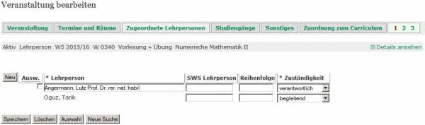 Bearbeitungsmaske für Personenzuordnungen