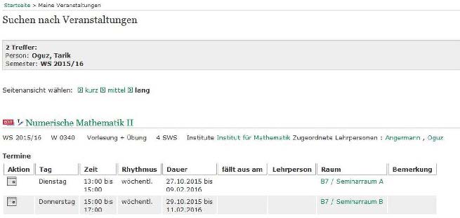 Eigene Veranstaltungen